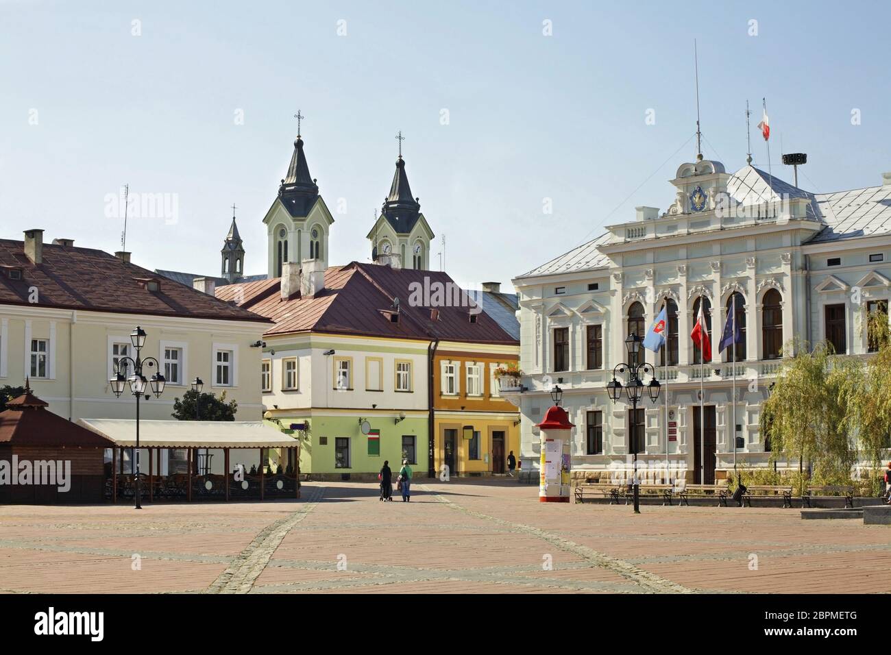 Market square in Sanok. Subcarpathian voivodeship. Poland Stock Photo