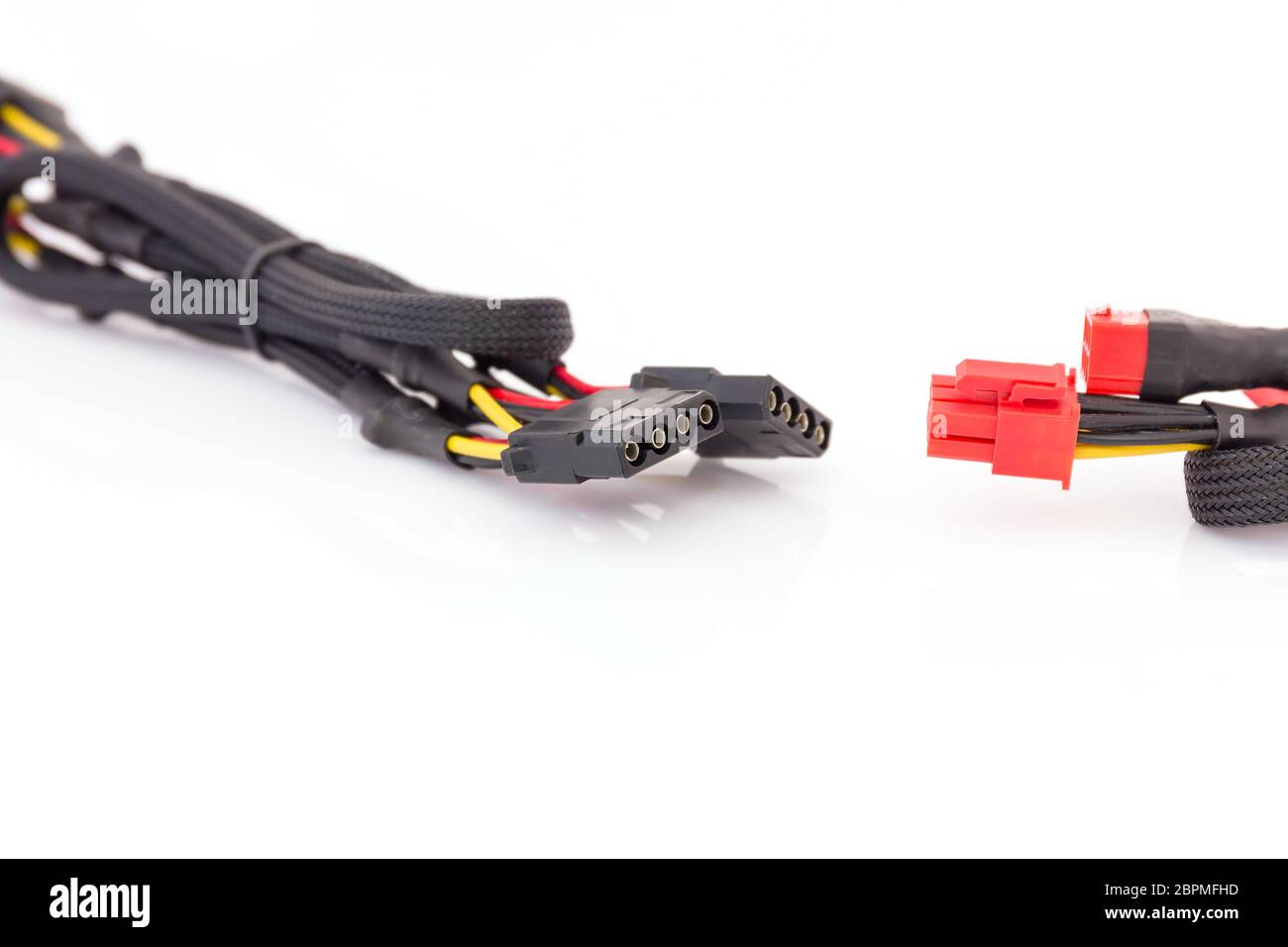 Plug of computer power supply on white background Stock Photo - Alamy