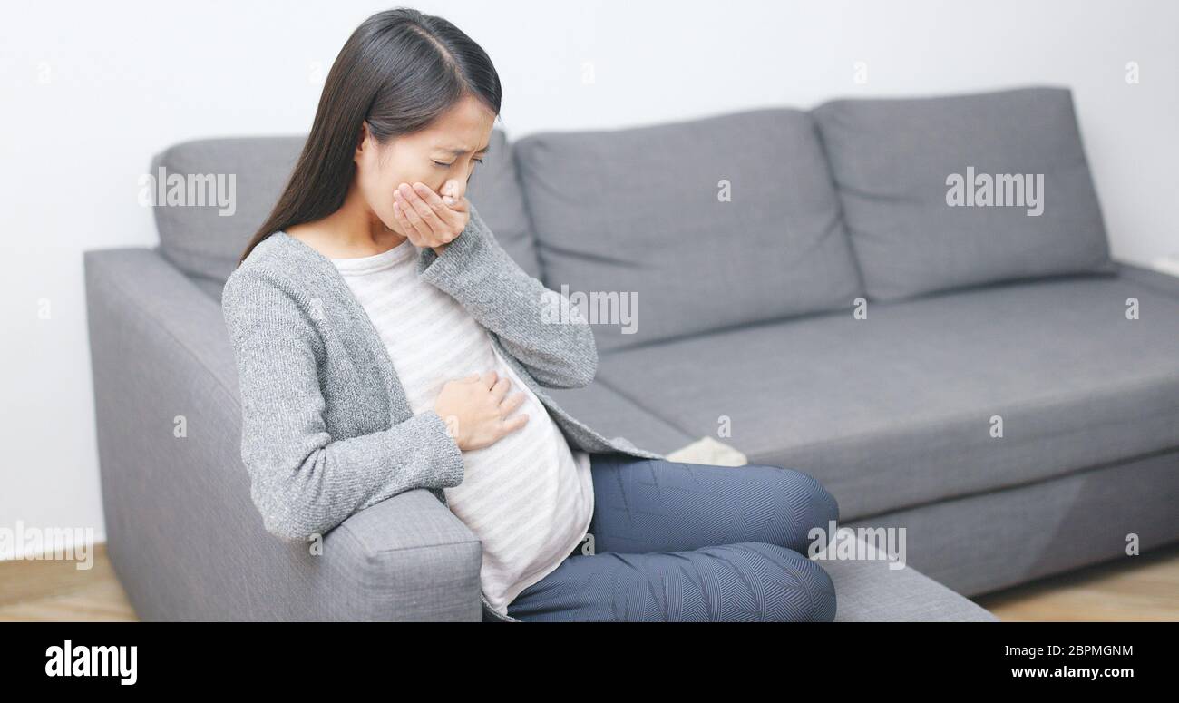 Pregnant woman suffer from nausea Stock Photo Alamy