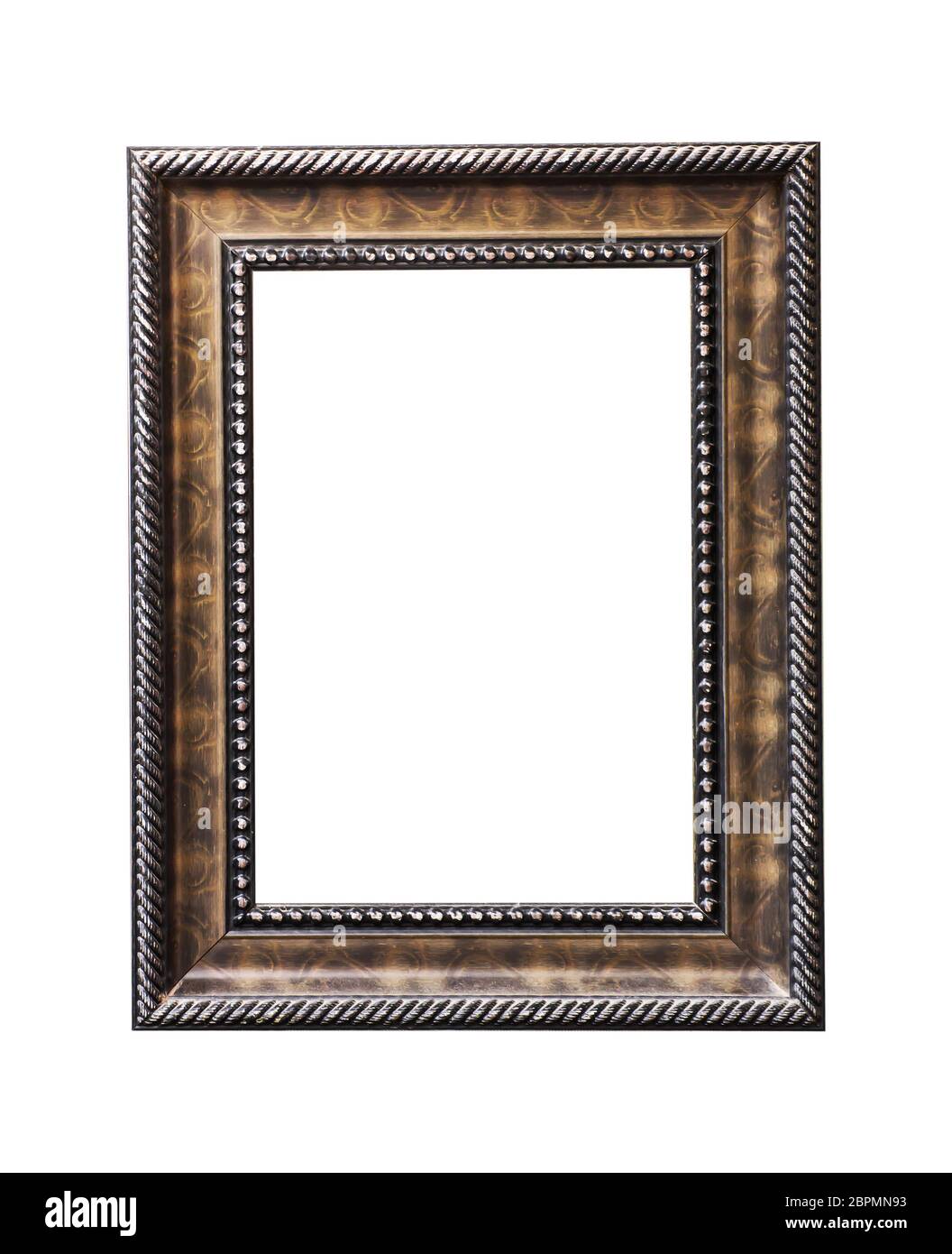 Wooden vintage frame isolated on white background Stock Photo - Alamy