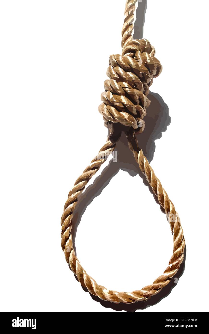 suicide hanging knot noose execution justice illustration Stock