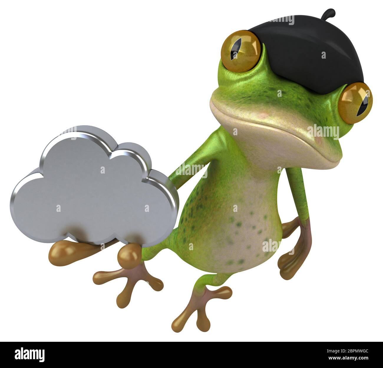 Fun french frog 3D Illustration Stock Photo Alamy