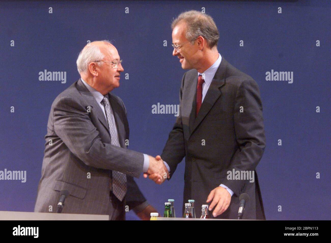 Michail Gorbatschow in Berlin // 2000 - Der ehemalige sowjetische Staatspräsident Michail Gorbatschow beim 'Forum Grundwerte' im Willy-Brandt-Haus in Berlin. Stock Photo