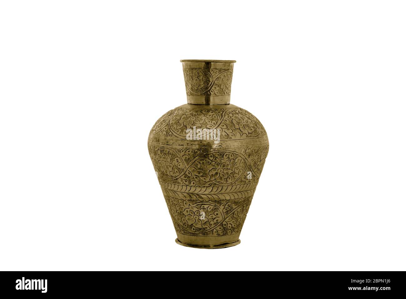 Elegant Metal vase isolated on a white background (glass, empty, vase ...
