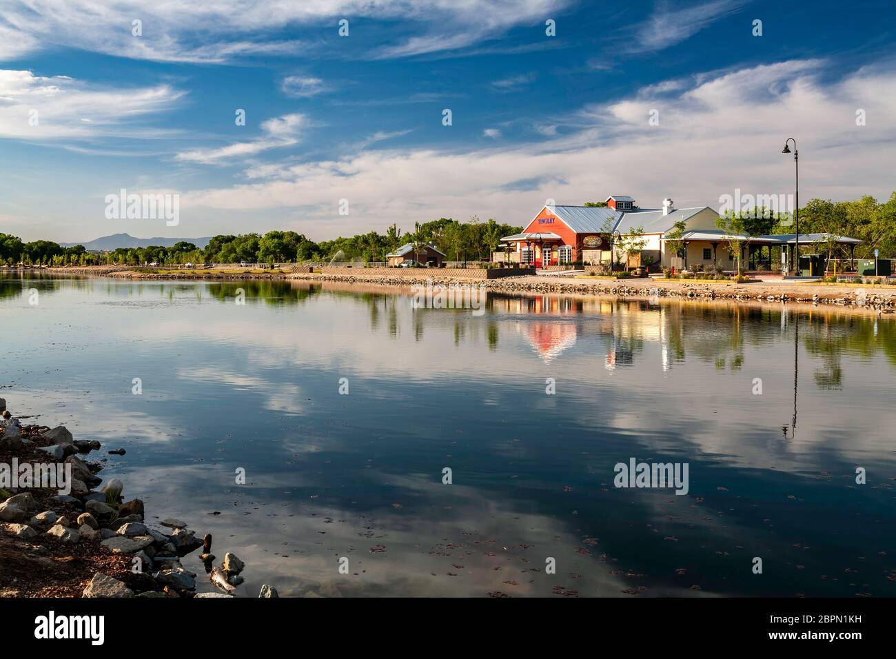 Train Station & Cafe and pond, Tingley Beach, Albuquerque, New Mexico