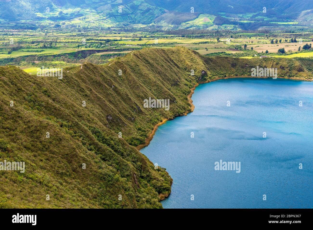 Landscape along the hike around the Cuicocha volcanic crater Lake near