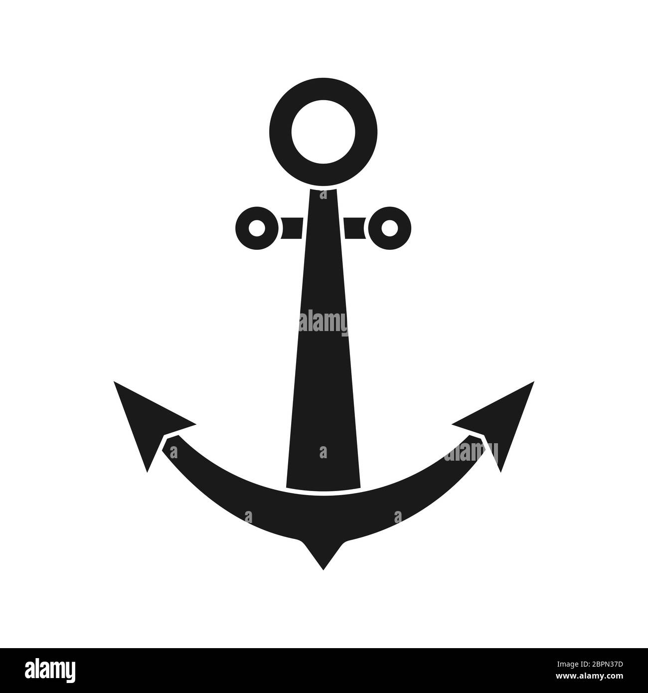 Anchor. Simple vector silhouette. Stock illustration isolated on a ...