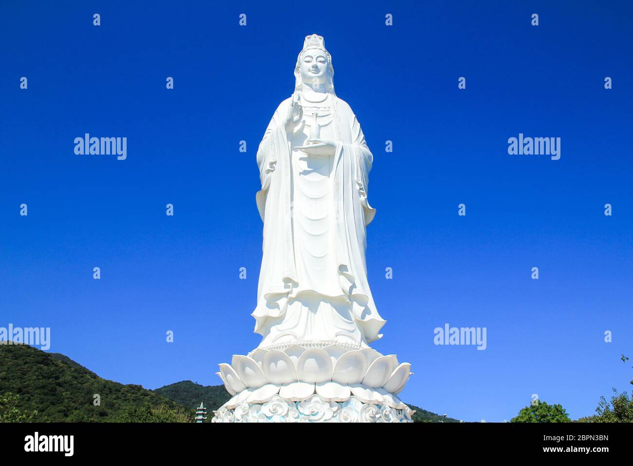 White Lady Buddha at Linh Ung Pagoda in Da Nang ,Vietnam. Stock Photo