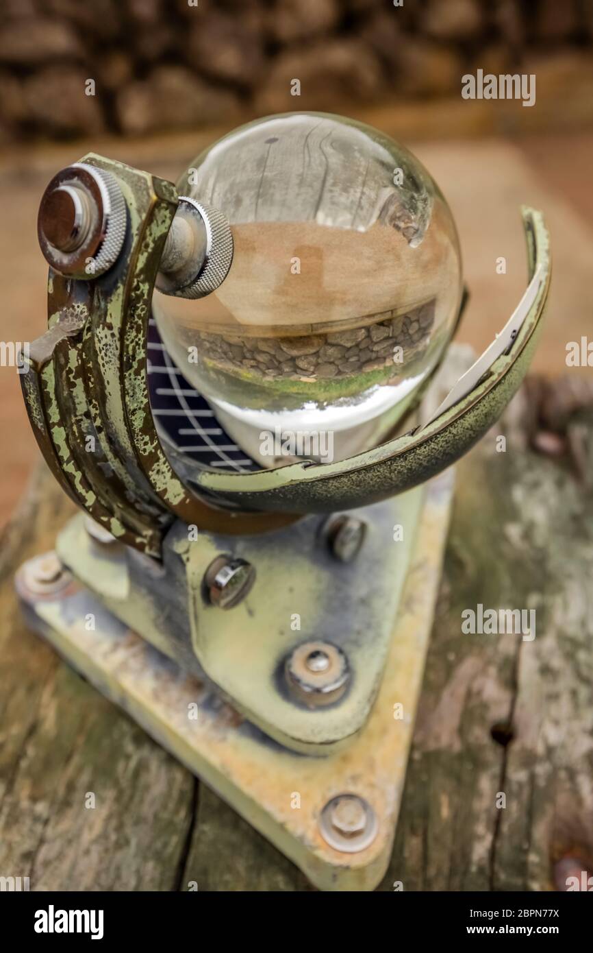 Strange old nautical device in Centro de visitantes Parque Nacional Garajonay in La Gomera, Canary Islands, Spain Stock Photo