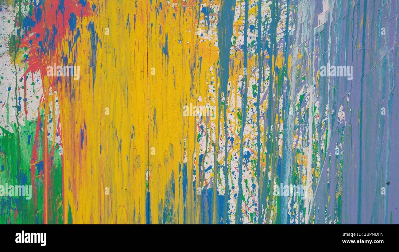 The color abstract painting texture on the old wood surface background ...