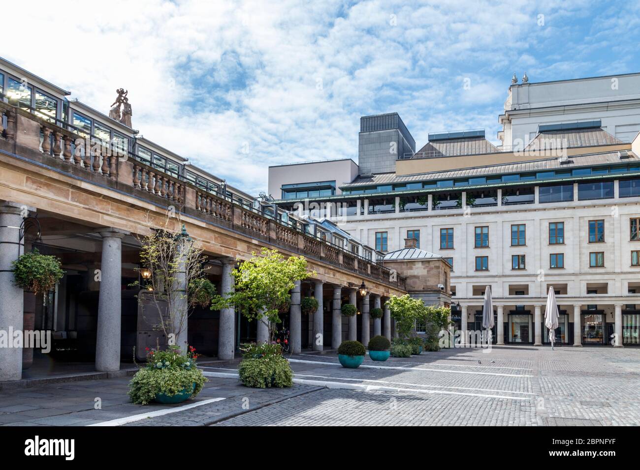 Covent Garden Market, normally busy, almost deserted on a weekend during the coronavirus pandemic lockdown, London, UK Stock Photo