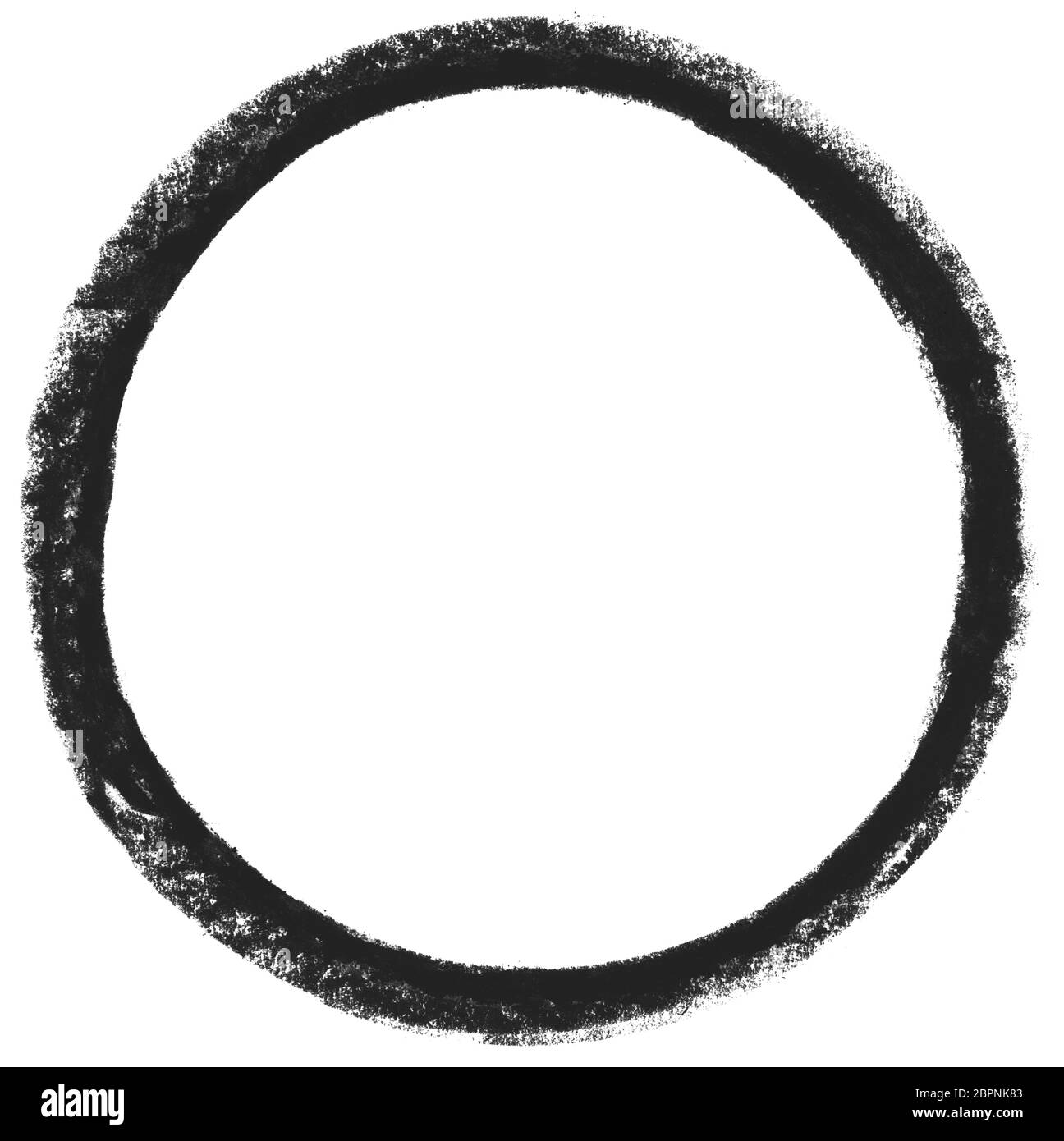 Hand painted black chalk circle on white background Stock Photo Alamy