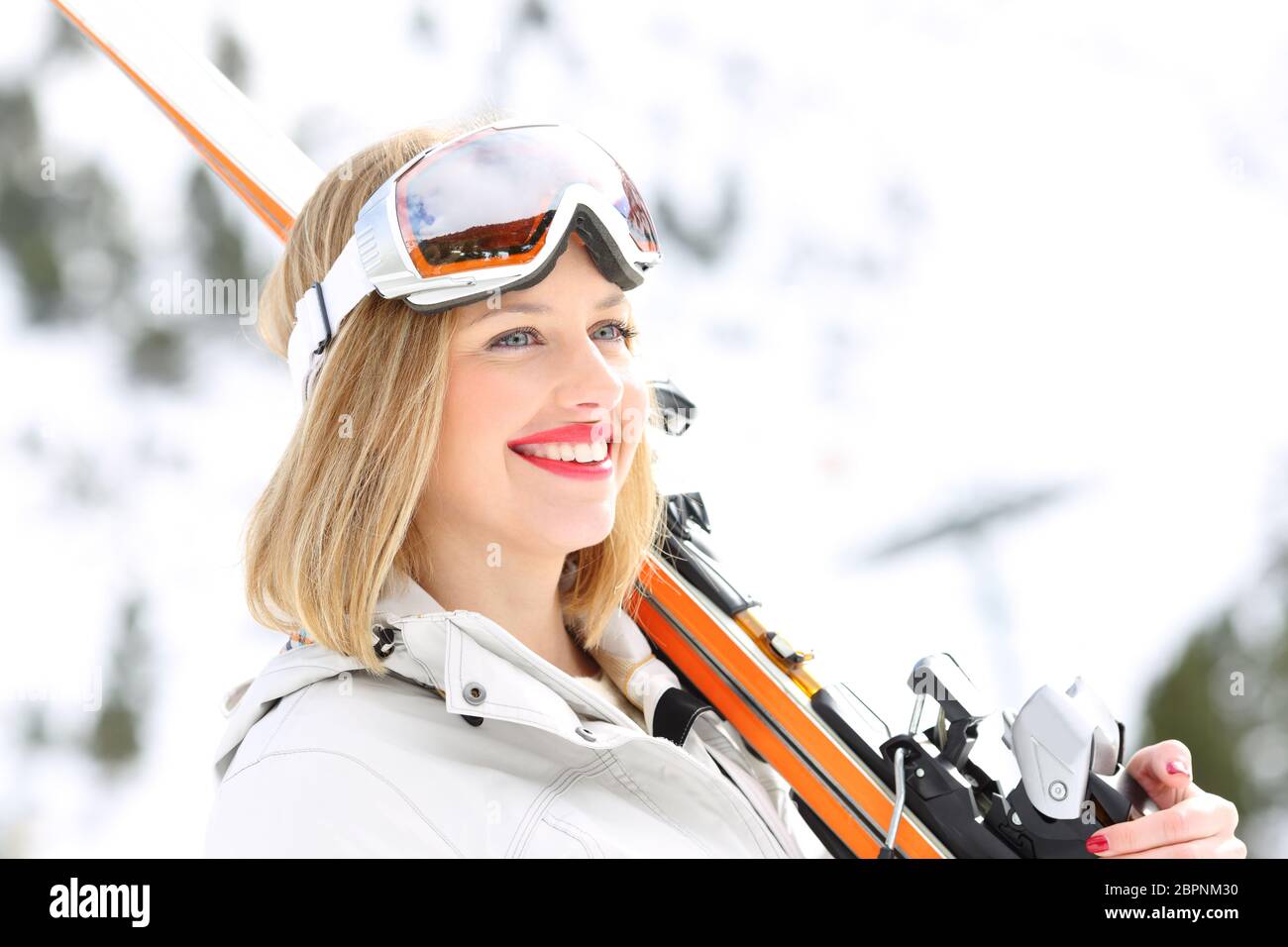 Blonde skier hi-res stock photography and images - Alamy