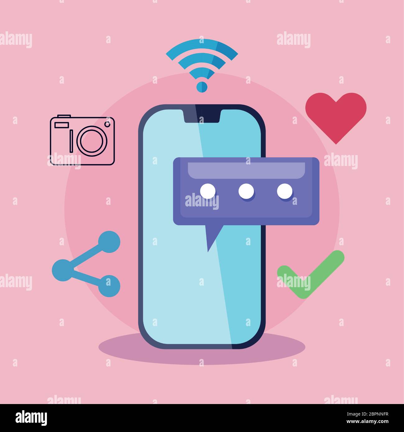 social media and mobile communication concept with smartphone Stock ...