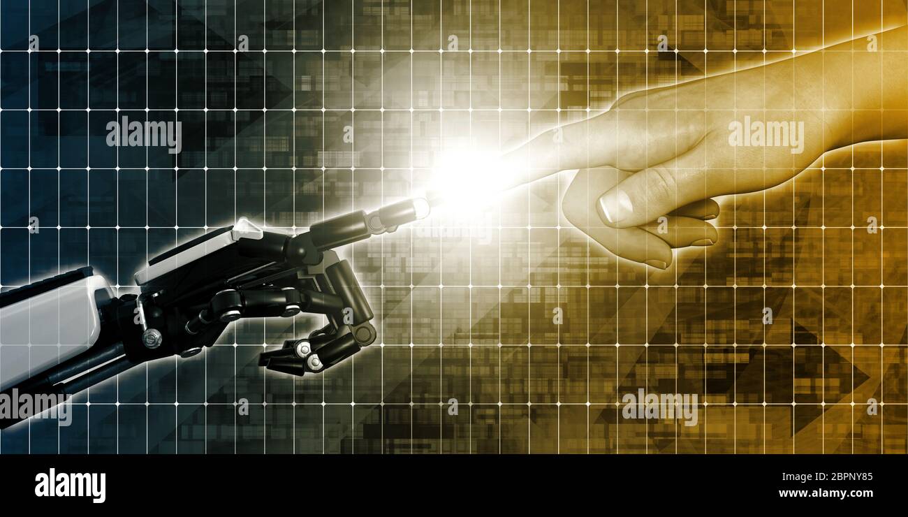Man Machine Integration Design and Analytics System Stock Photo - Alamy