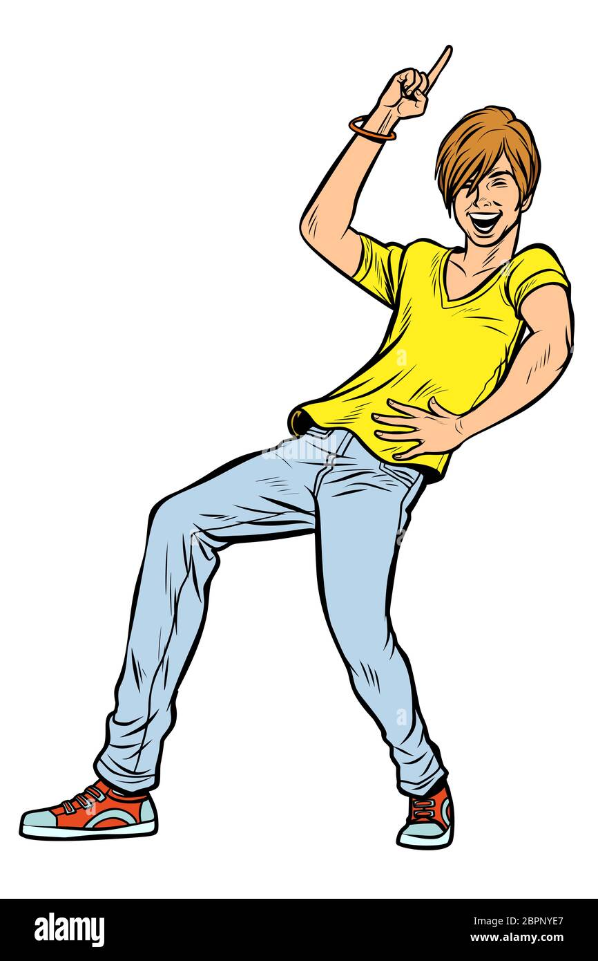 Boy dancing cartoon illustration hi-res stock photography and images - Alamy