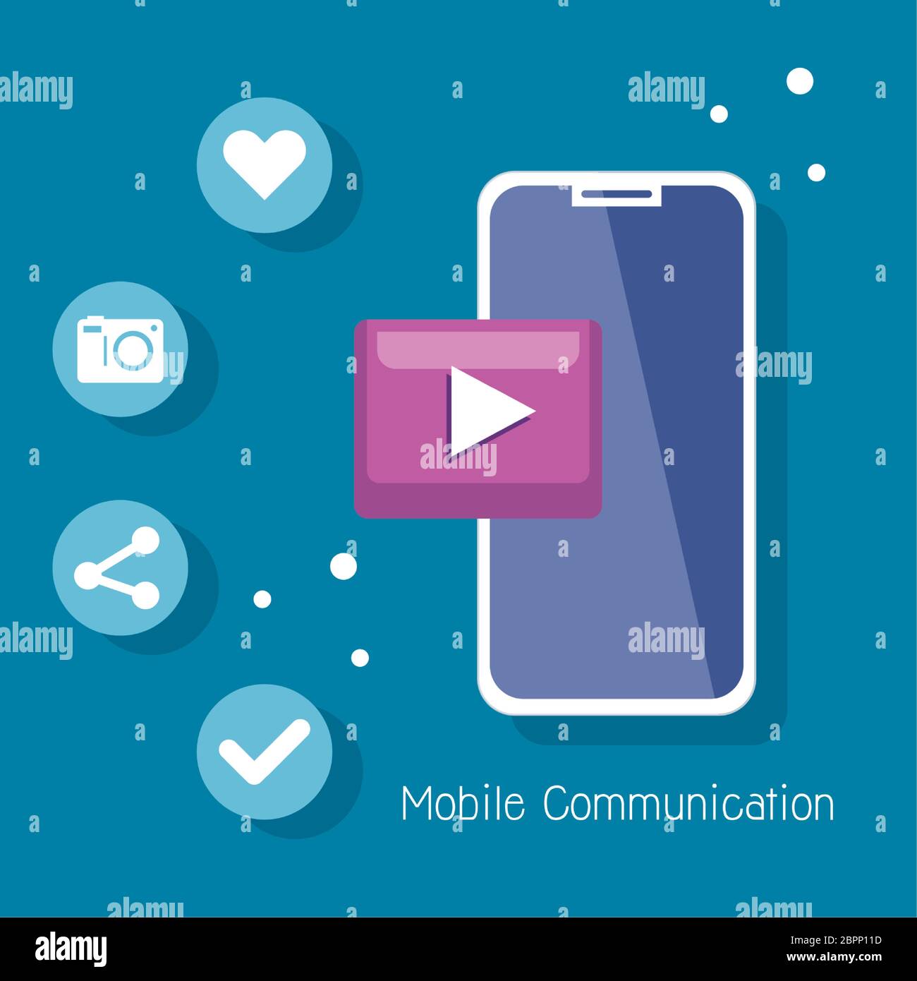 social media and mobile communication concept with smartphone Stock ...