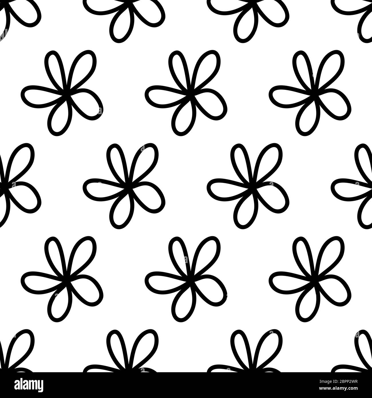 Seamless pattern made from doodle chamomile flowers. Isolated on white ...