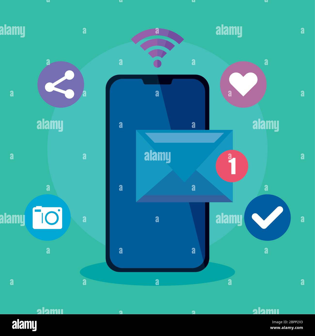 social media and mobile communication concept with smartphone Stock ...