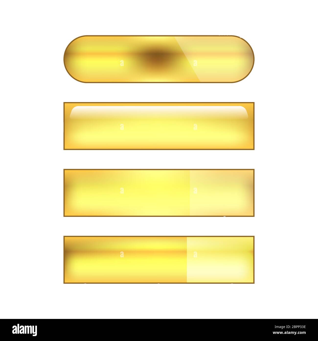 bright glossy web buttons set - golden Stock Photo - Alamy