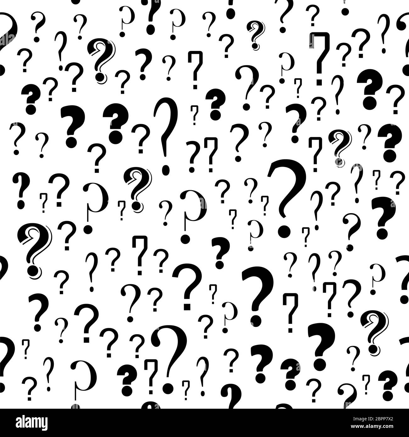 Question Mark Seamless Pattern on White Background. Simple icon for ...