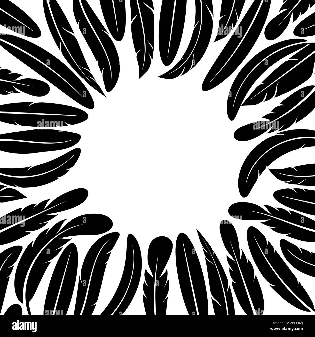 Feather Silhouette Collection Isolated on White Background Stock Photo ...