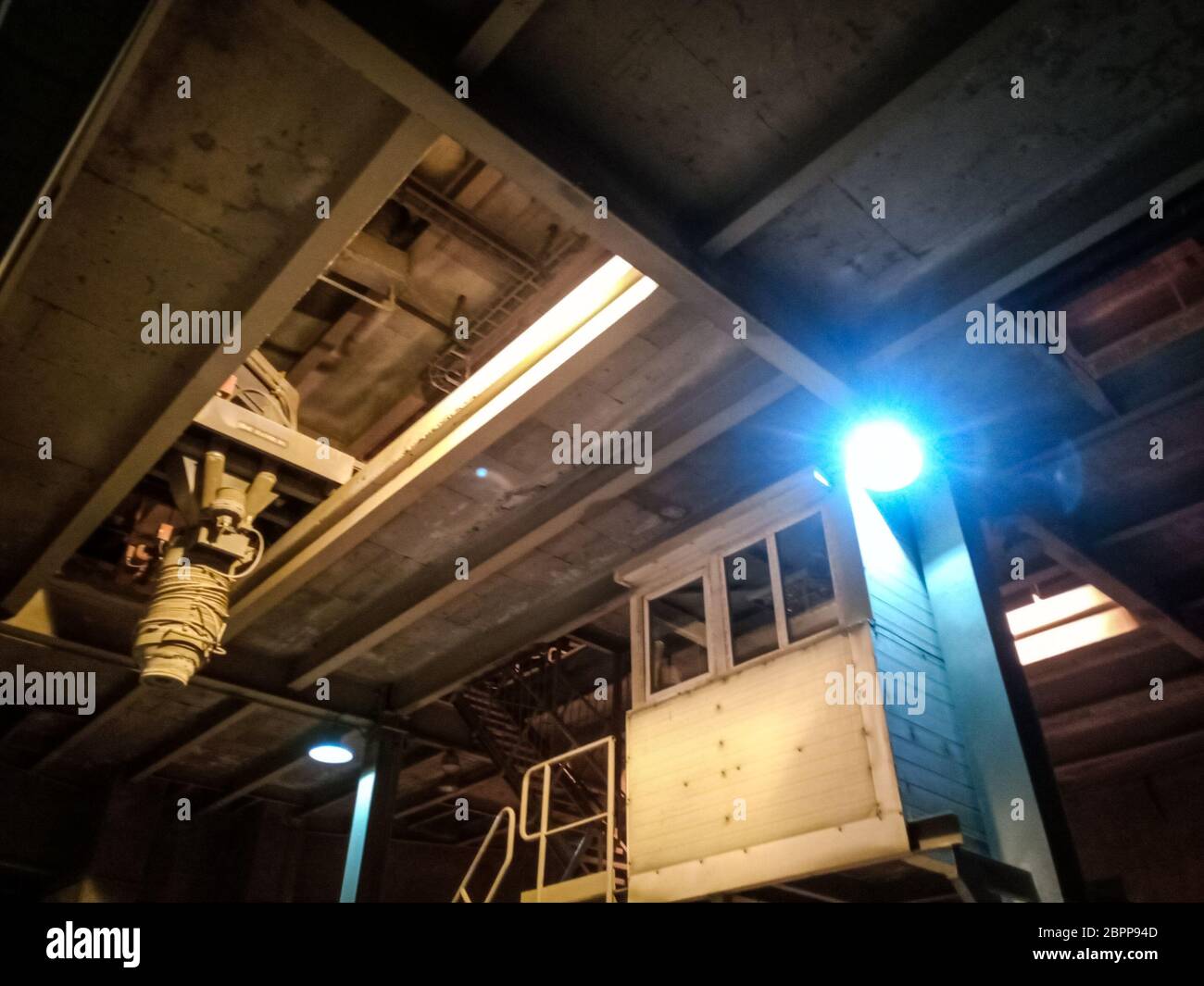 Weight room at a cement plant. truck scales. Stock Photo