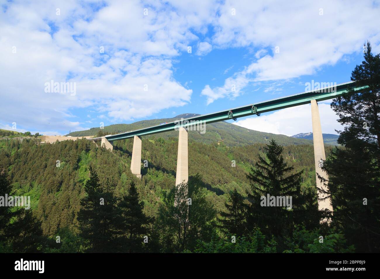 Europa Bridge near Innsbruck. Highest bridge in Europe Stock Photo