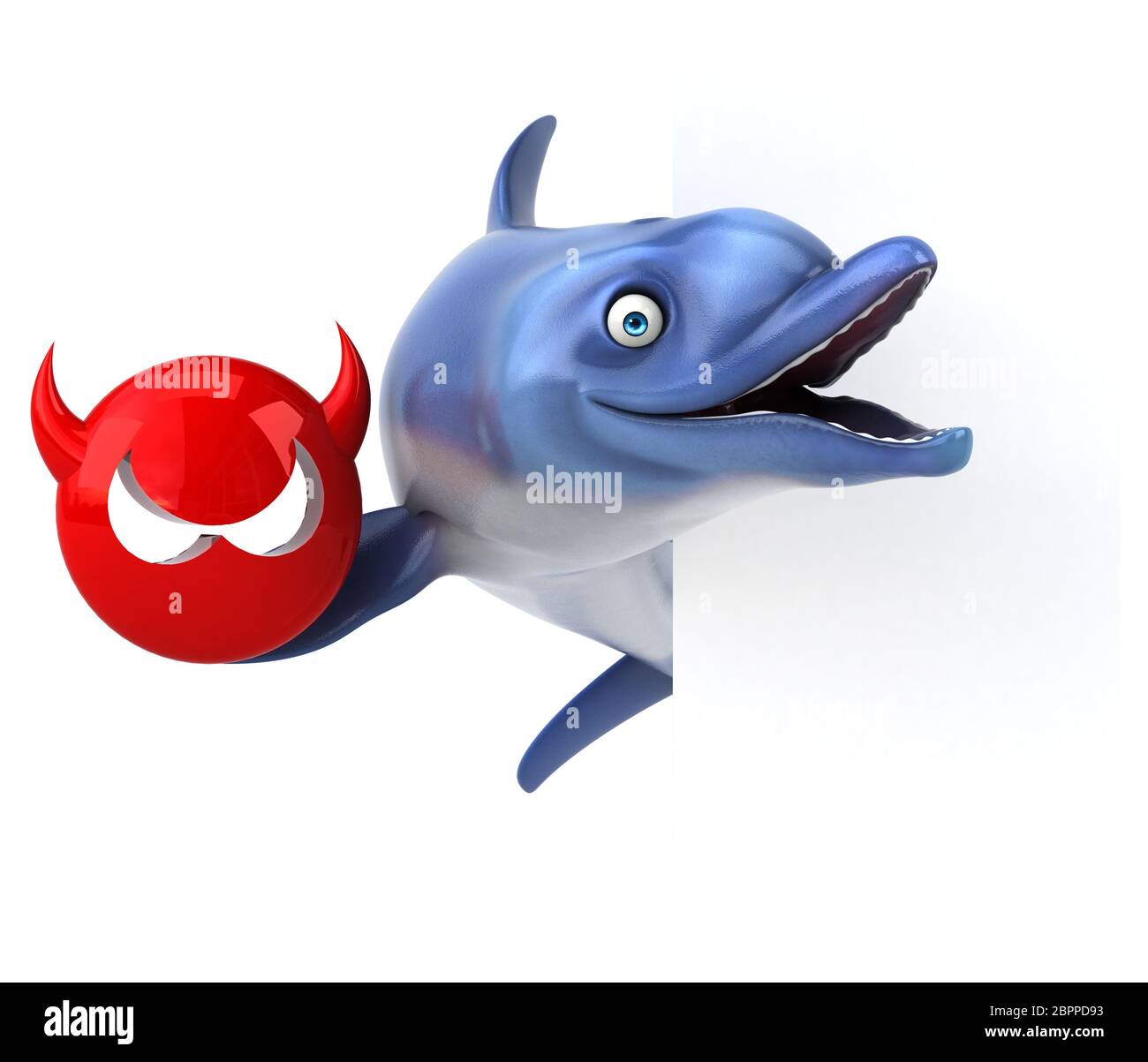 Fun dolphin - 3D Illustration Stock Photo