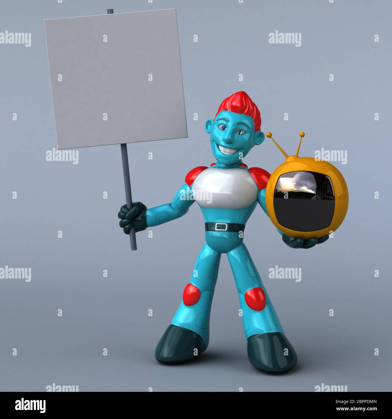 Red Robot - 3D Illustration Stock Photo - Alamy