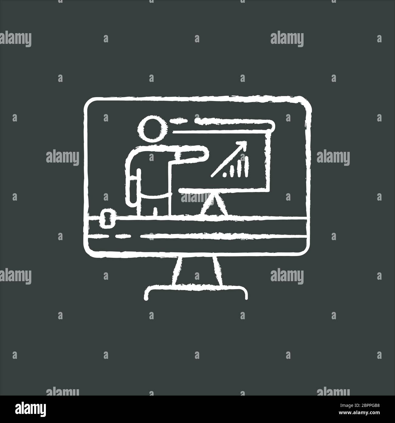 Tutorial video chalk white icon on black background Stock Vector Image ...