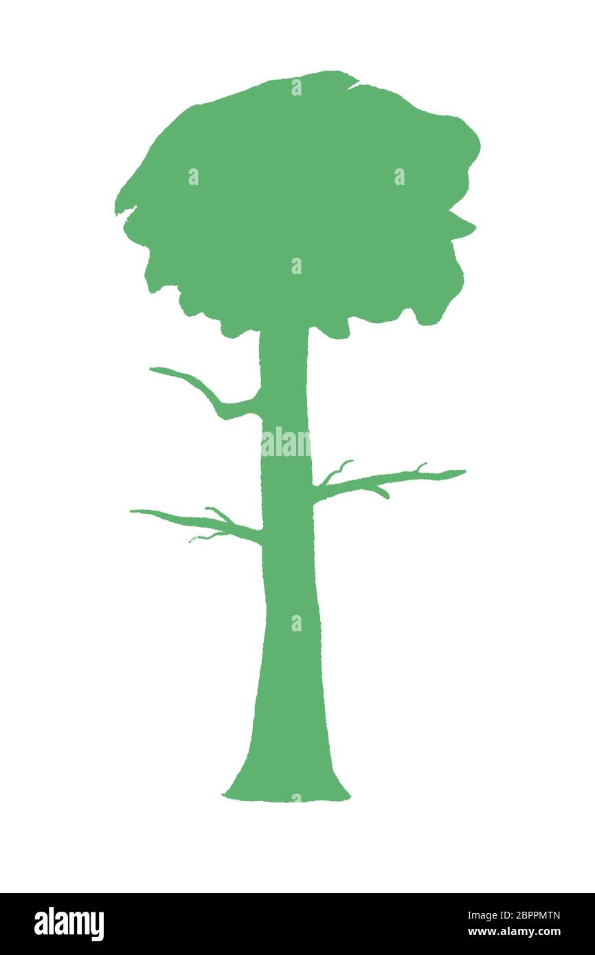 Tree silhouette vector. Hand drawn isolated tree Stock Vector Image ...