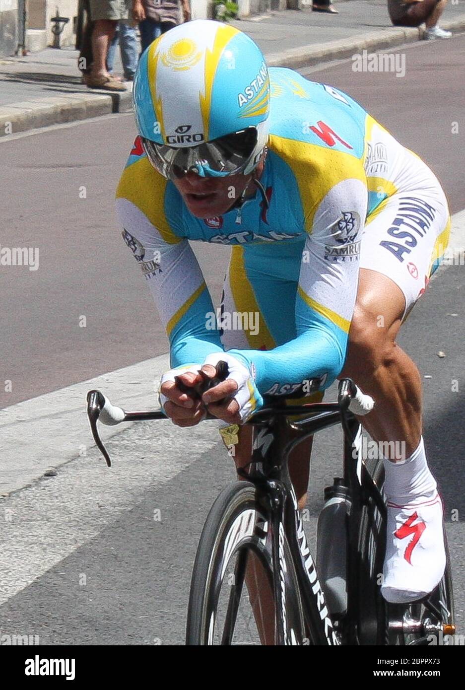 Alexandre Vinokourov of Astana during the Tour de France 2010, Stage19  cycling race, Bordeaux – Pauillac (52 Km) on July 24, 2010 in Bordeaux ,  France - Photo Laurent Lairys / DPPI Stock Photo - Alamy