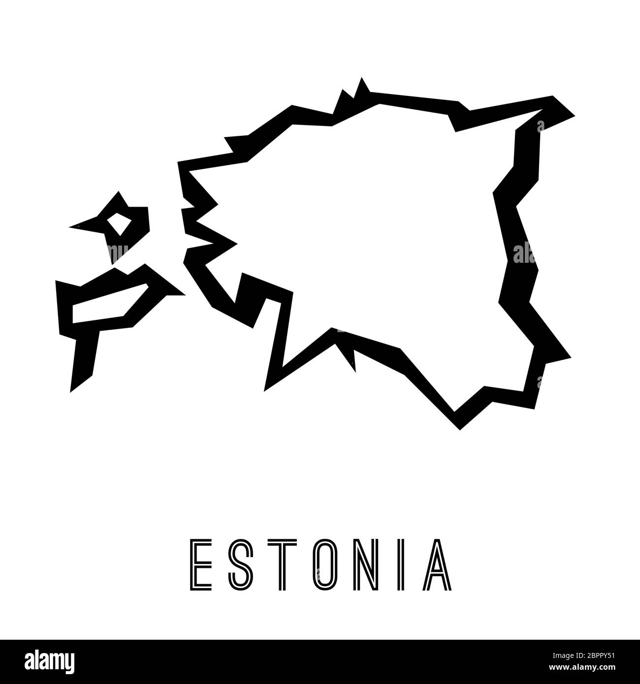 Estonia simple vector map outline - country shape sharp polygonal geometric style vector. Stock Vector