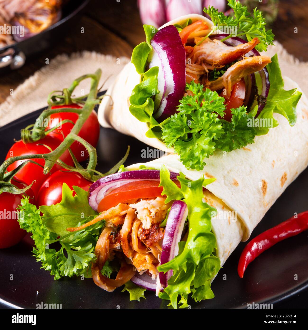 Tasty Point Wraps Healthy tortilla wraps filled hi-res stock photography and images - Alamy