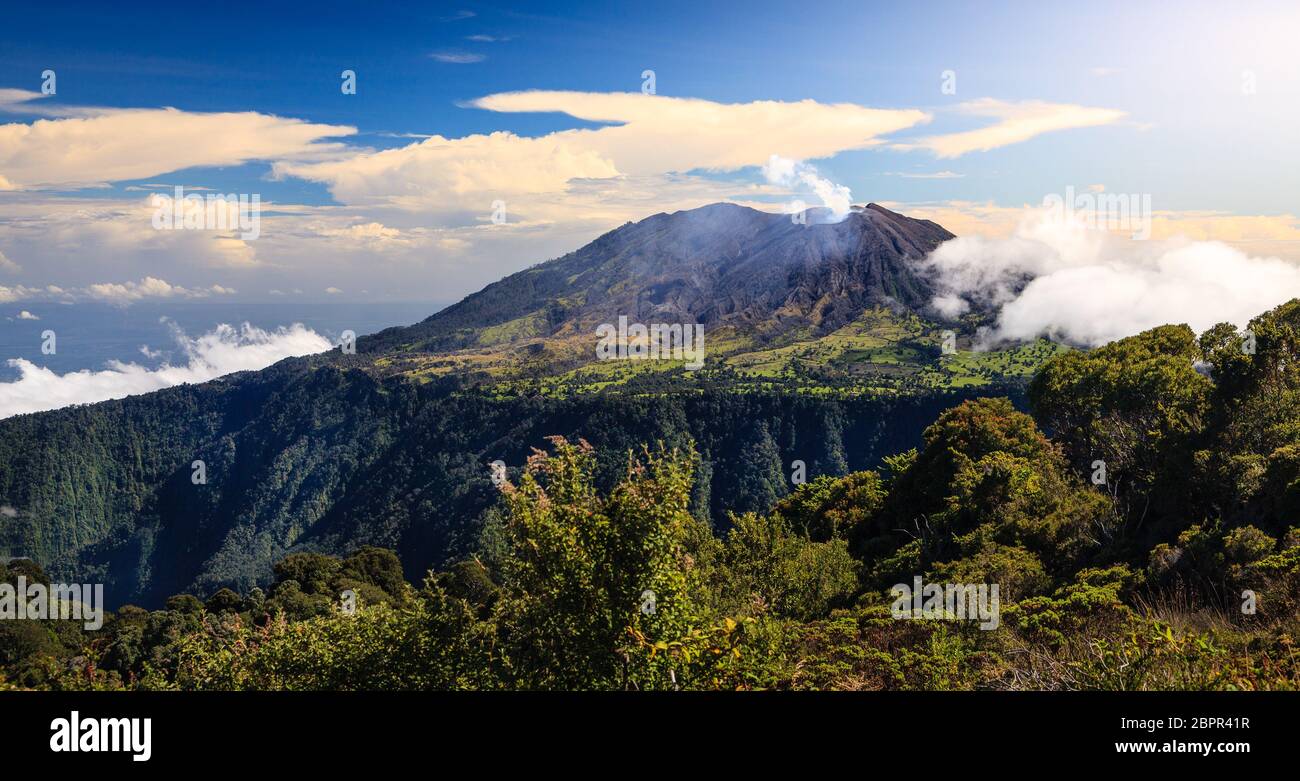 Scenic view of Turrialba Volcano in Cartago, Costa Rica Stock Photo