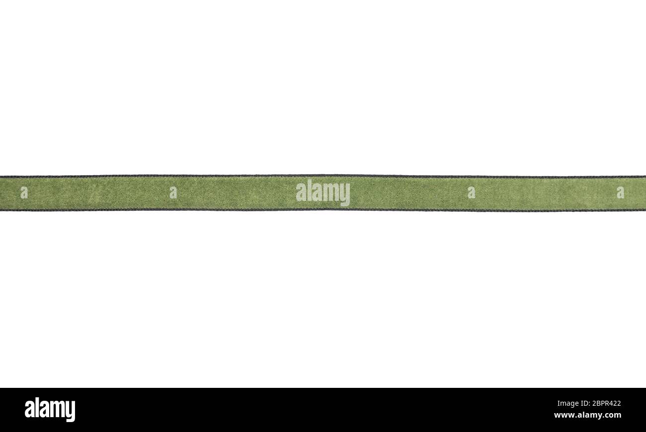 Background with green velvet ribbon on white background Stock Photo - Alamy