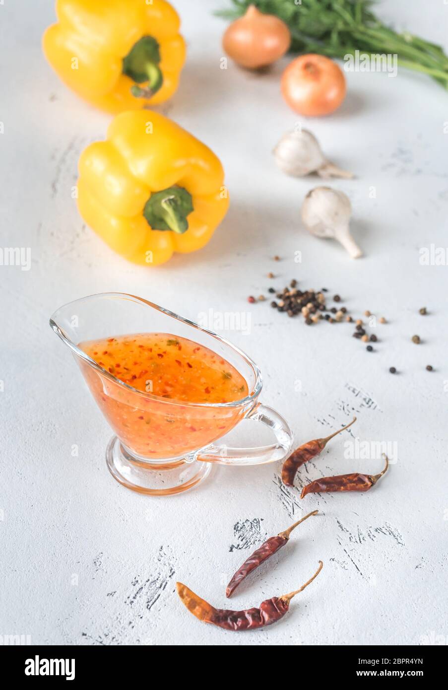 Thai sweet and sour sauce with ingredients Stock Photo Alamy