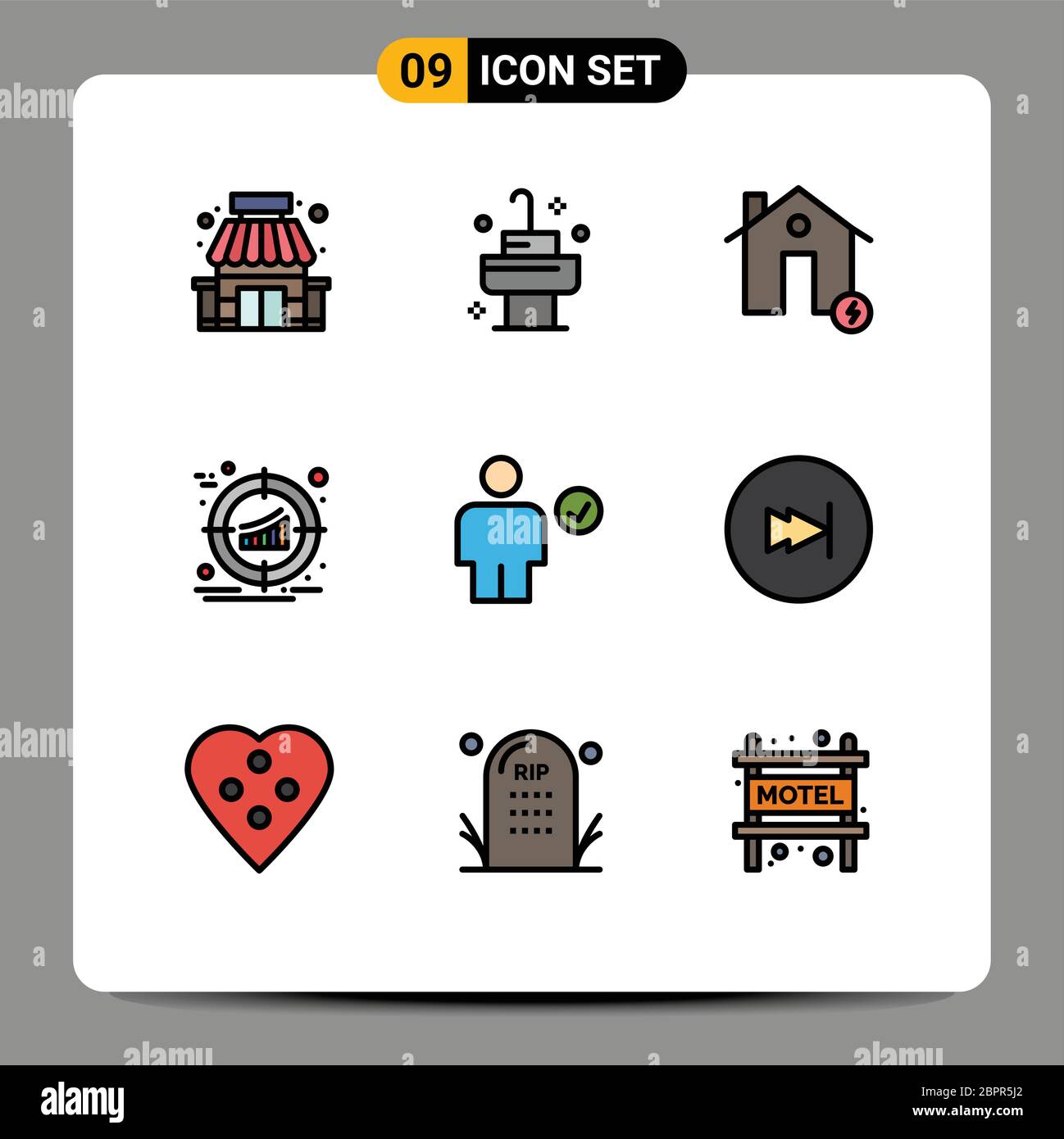 Avatar Vector Market Fill icon