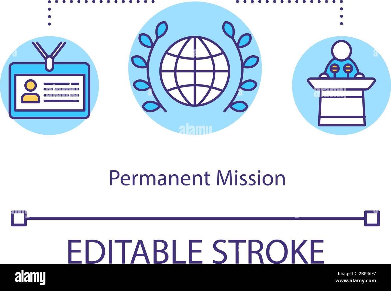 Permanent mission concept icon Stock Vector