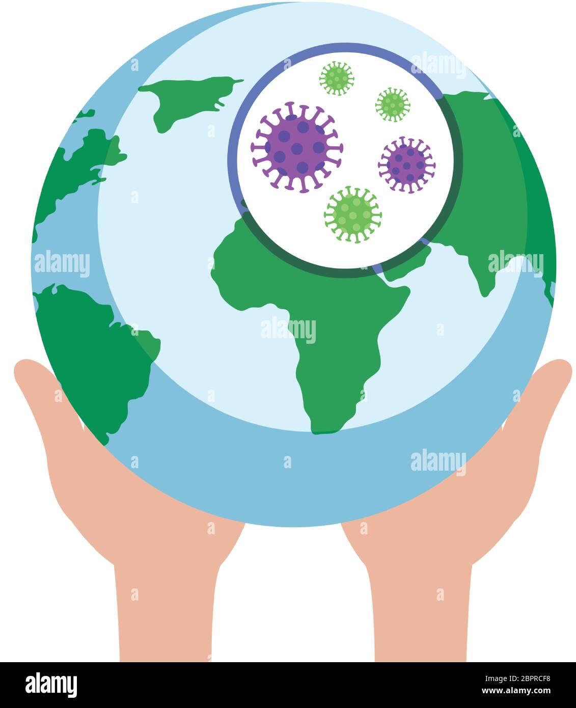 hands and planet earth with covid19 particles Stock Vector Image & Art ...