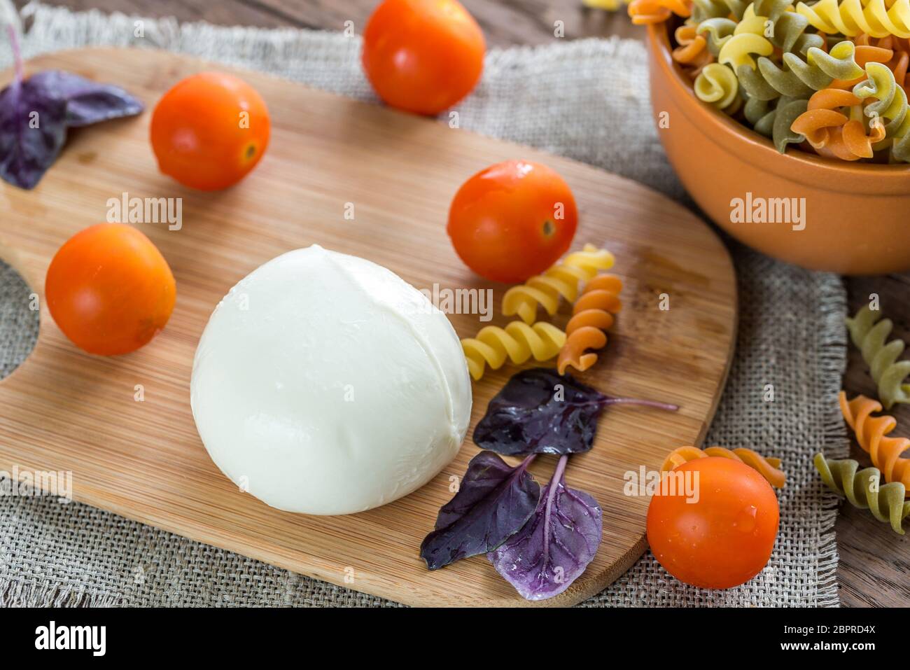 Mozzarella with tomatoes Stock Photo