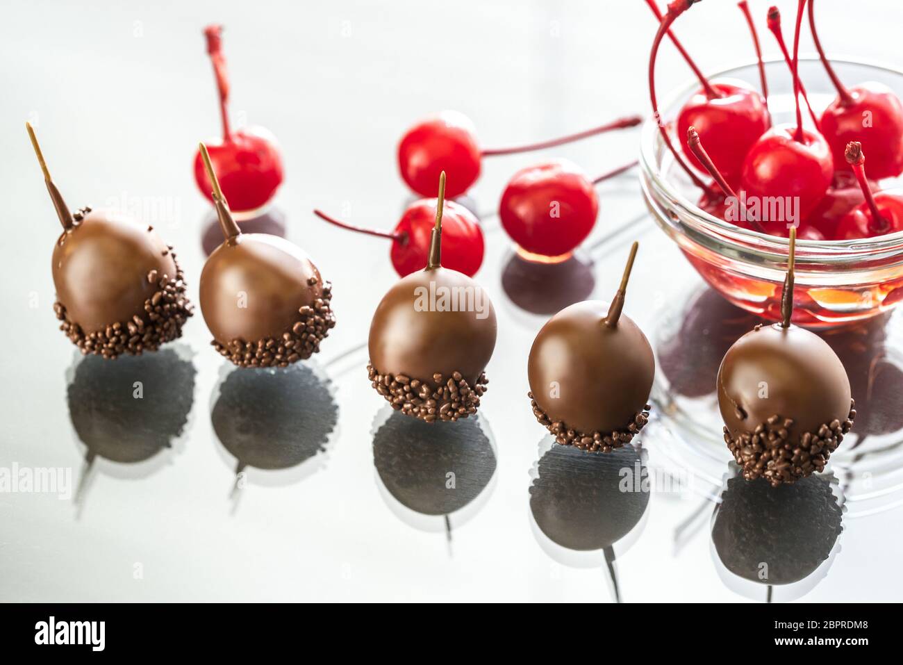 Chocolate Covered Cherries Stock Photo Alamy