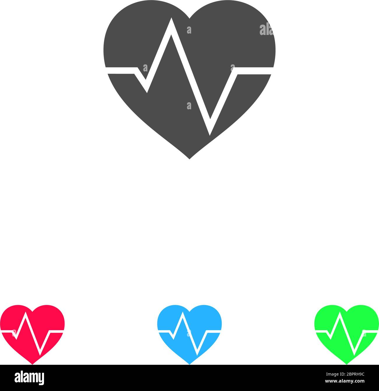 Cardiogram icon flat. Color pictogram on white background. Vector ...