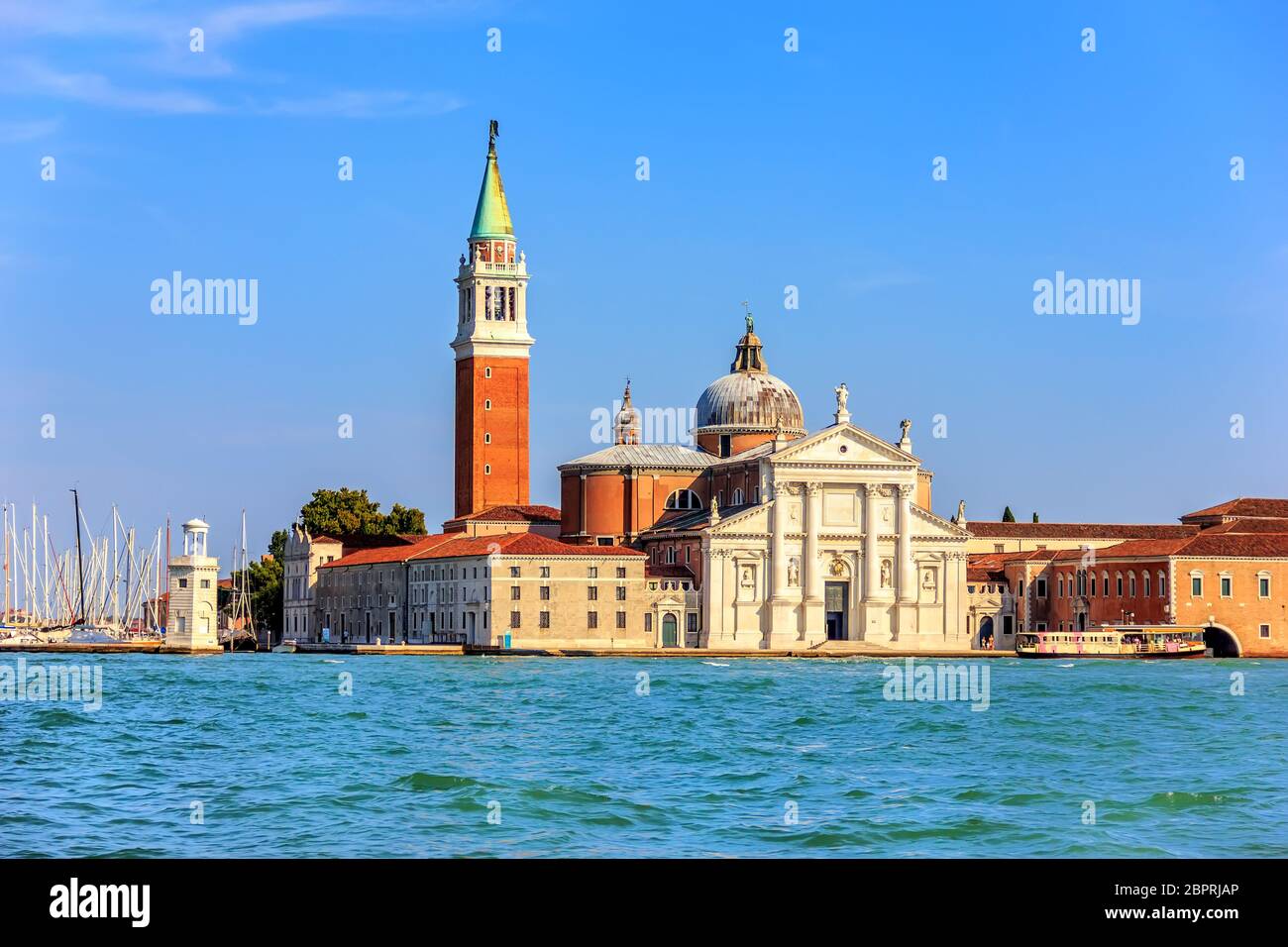 San Giorgio Maggiore Island in the lagoon of Venice, Italy. Stock Photo