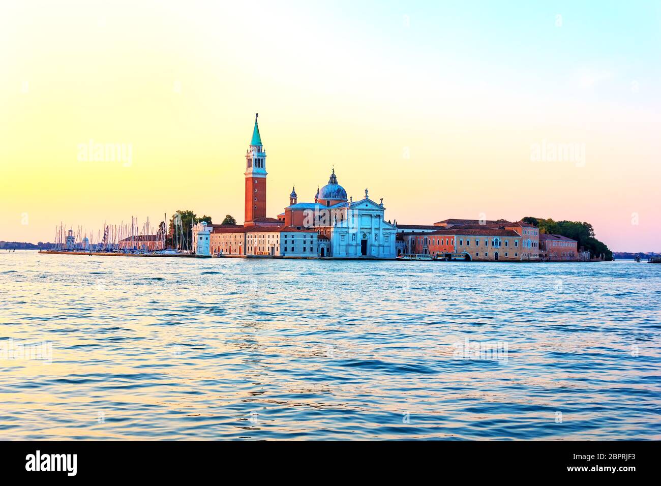 San Giorgio Maggiore Island View in Venetian Lagoon, Italy. Stock Photo