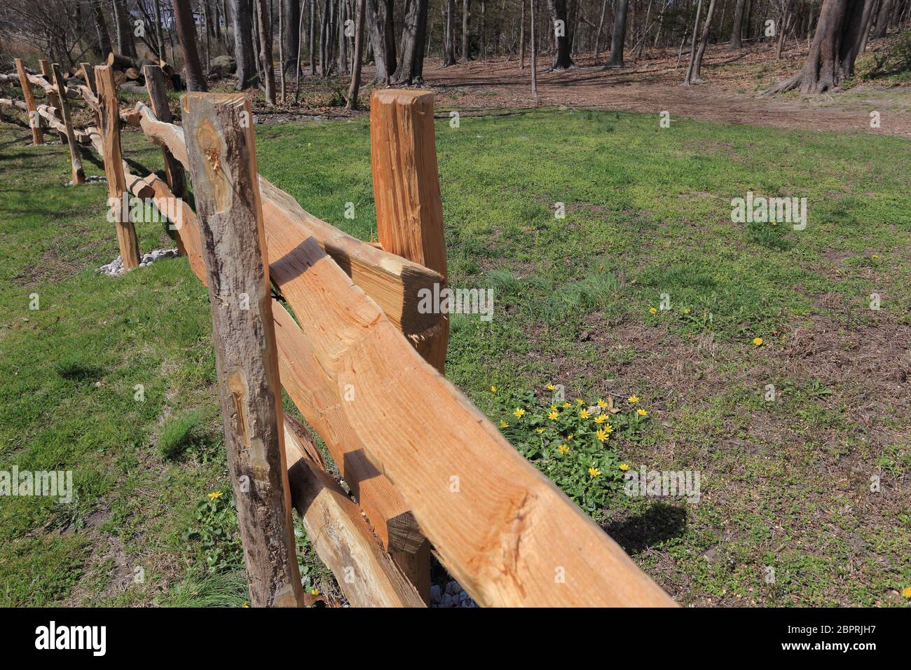 Split rail fence Stock Photo
