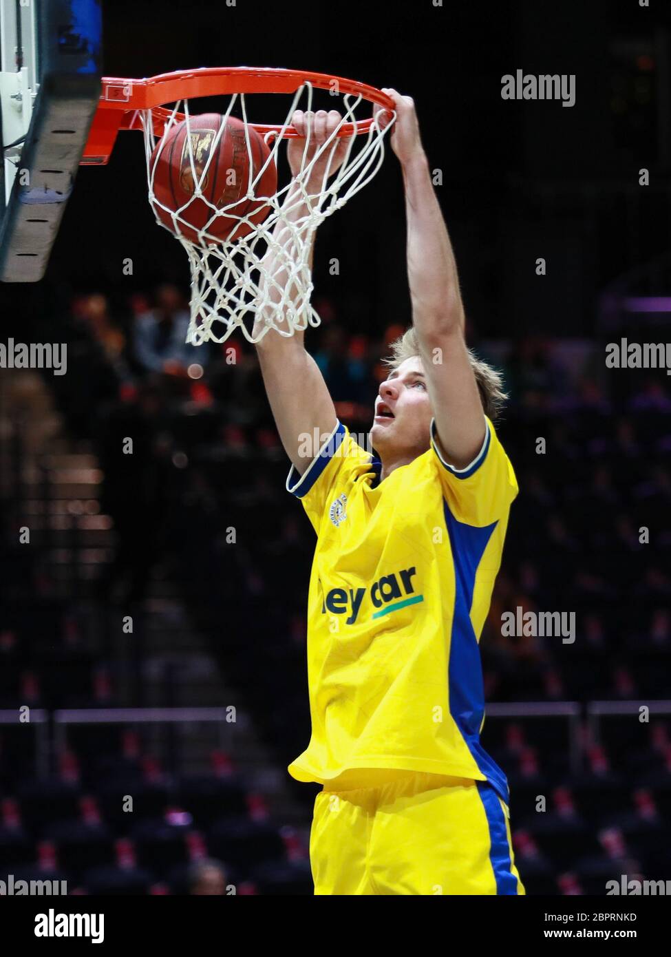 Braunschweig, Germany, December 27, 2019:Jannik Gottsche in action during the warmup session before the Basketball BBL Bundesliga match Stock Photo