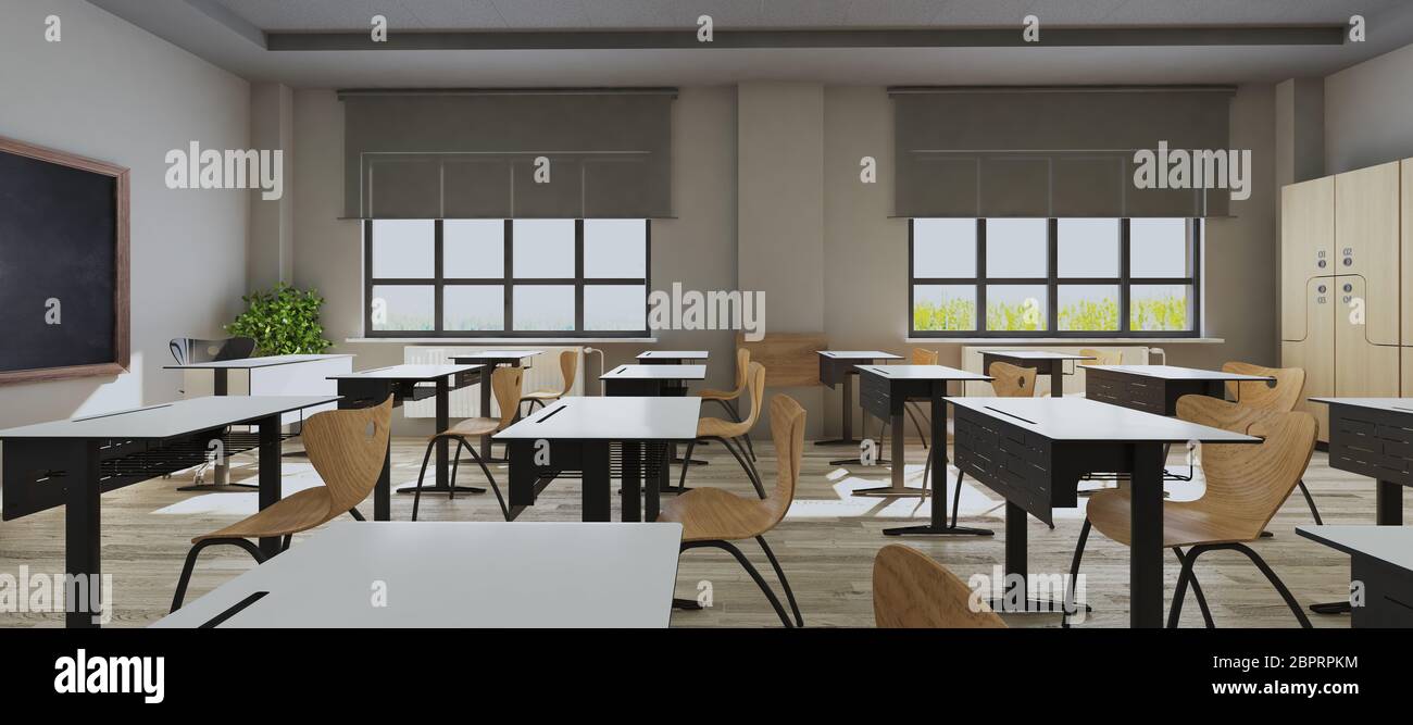 Modern Classroom Desk School Backdrop M5-94 – Dbackdrop