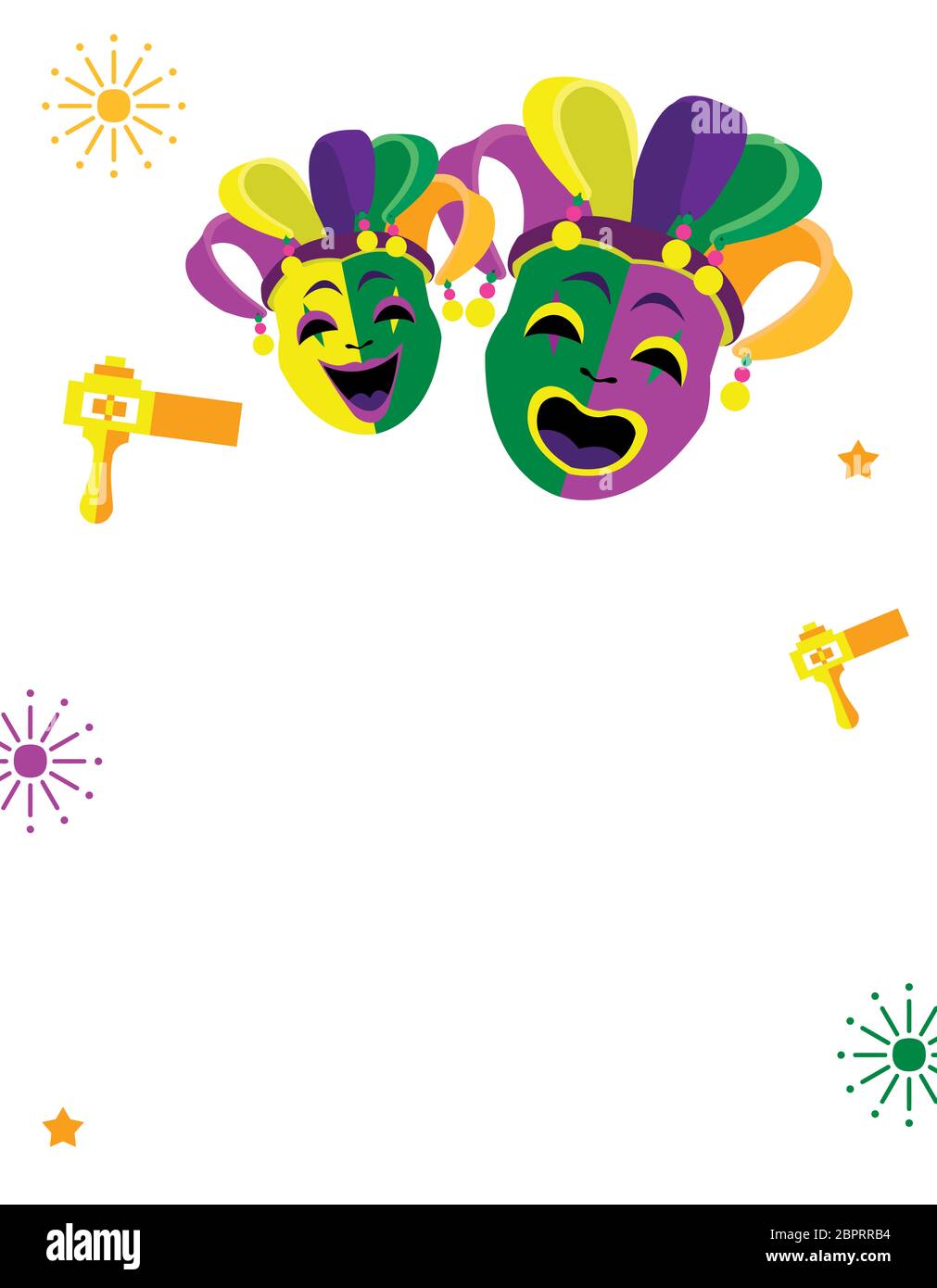 green purple carnival mask happy mardi gras festival costume illustration Stock Photo